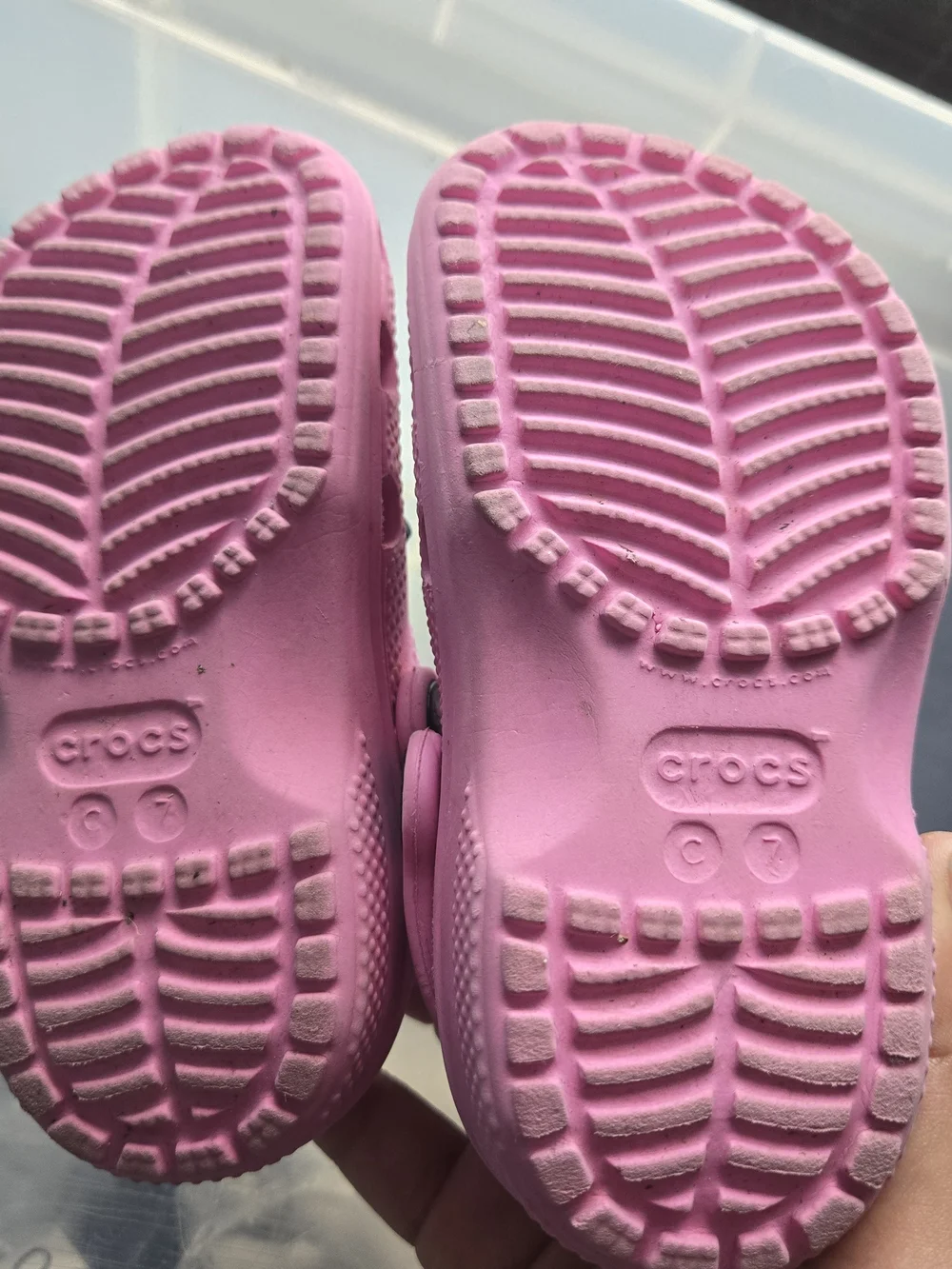 Pink Kids Crocs Size C7